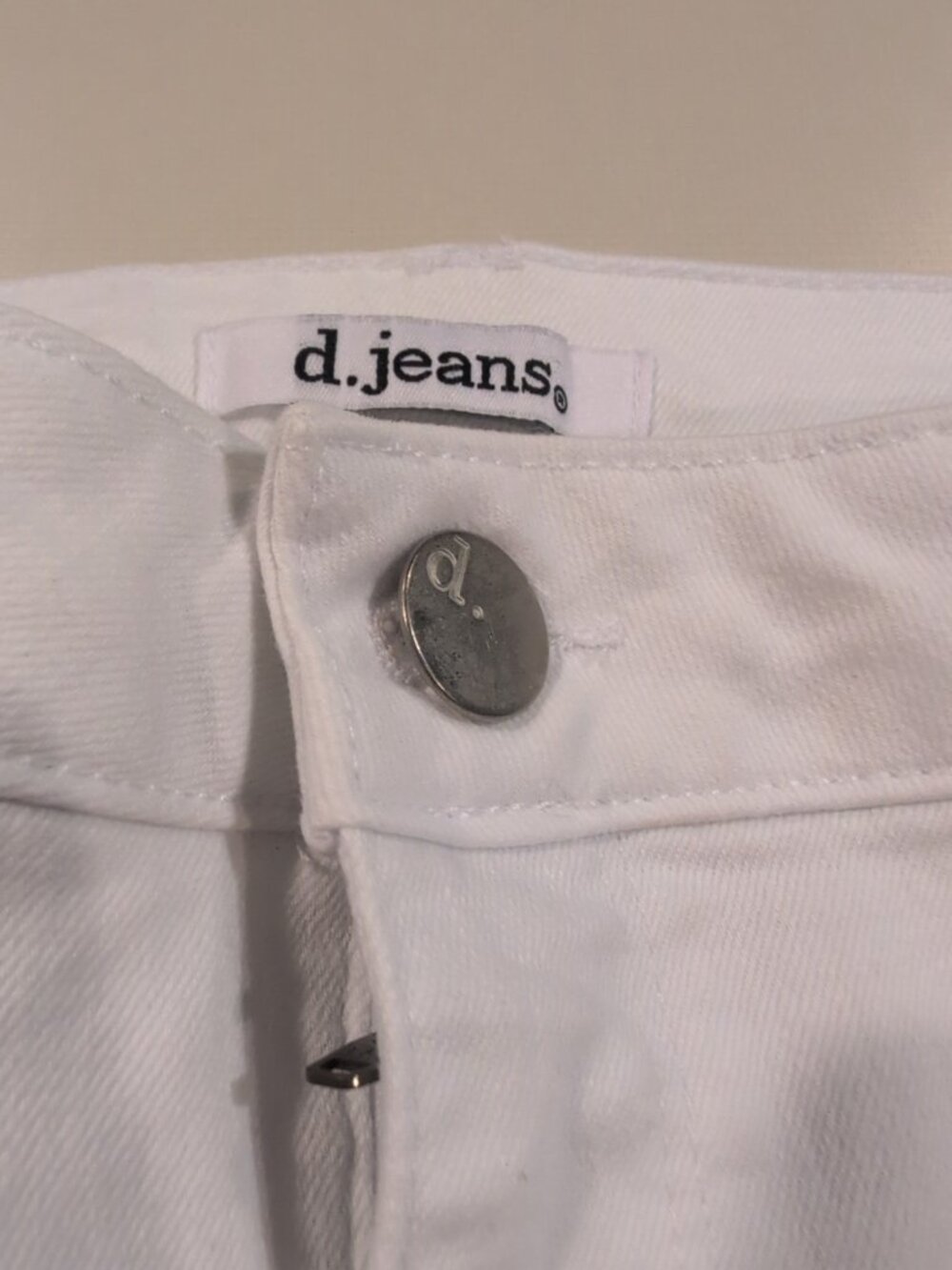 d.jeans Pants Women's Sz 10 White Straight Leg Chino Solid Pocketed - Picture 2 of 9